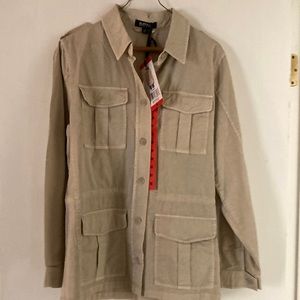 Jacket. Medium. Khaki NWT. Drawstring waist